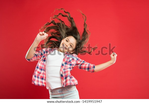 Small Child Long Hair Girl Active Stock Photo Edit Now