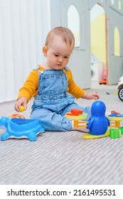 Small Child Playing Toy Scales Sitting Stock Photo 2161495531 ...