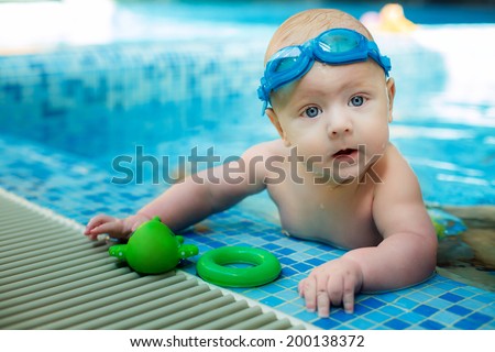 small child in the pool