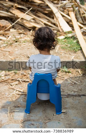 small child, potty needs, solves.portable toilet