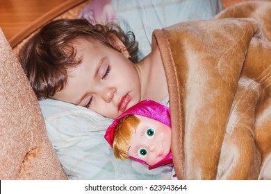 small child sleeps. Selective focus. 