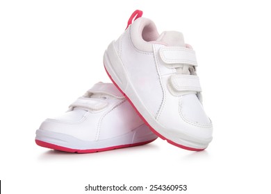 Small Child Sport Shoes On White Background