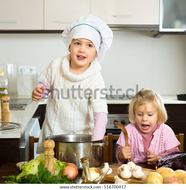 Small Children Playing Cook Kitchen Stock Photo 516700417 | Shutterstock