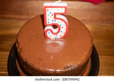 Small Chocolate Double Layer Cake For Fifth Birthday