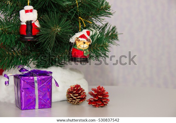 Small Christmas Tree Decorated Toys Stands Stock Image Download Now