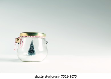 Small Christmas tree in a glass jar