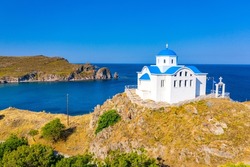 The Small Church Of Agios Nikolaos At The Entrance Of The Port Of Myrina On The Island Of Lemnos In Greece