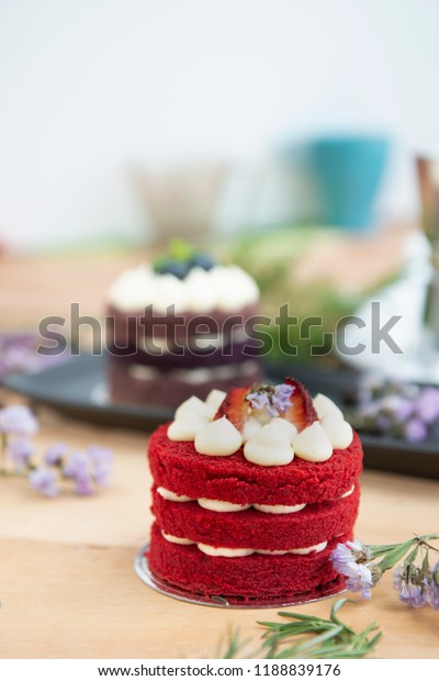 Small Circle Cake Have White Cream Stock Photo Edit Now 1188839176