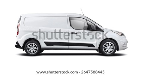 Small city van side view isolated on white background