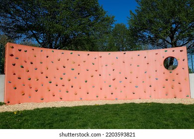 Small climbing wall in a park
