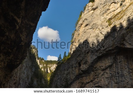 Small cloud, showing through the Тrigrad canyon walls