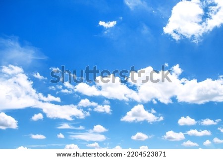 Small clouds bluesky images summer background with light breeze