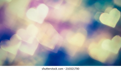 Small Colorful Hearth Bokeh For Valentine Day Love Concept