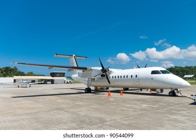 Small Commercial Airplane Parked At Boracay Airport, Philippines