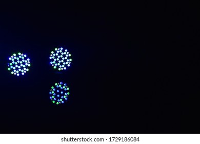 Small and crazy circular patterns of various colors formed by the heavy LED lights