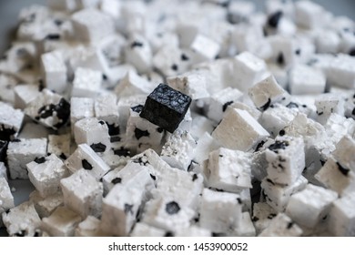 Small Cubes Of Black And White Styrofoam, 
Polypropylene Foam