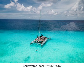 Small Curacao March 2021, Island Famous For Day Trips And Snorkeling Tours On The White Beaches And Blue Clear Ocean, Klein Curacao Island In The Caribbean Sea. 