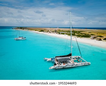 Small Curacao March 2021, Island Famous For Day Trips And Snorkeling Tours On The White Beaches And Blue Clear Ocean, Klein Curacao Island In The Caribbean Sea. 