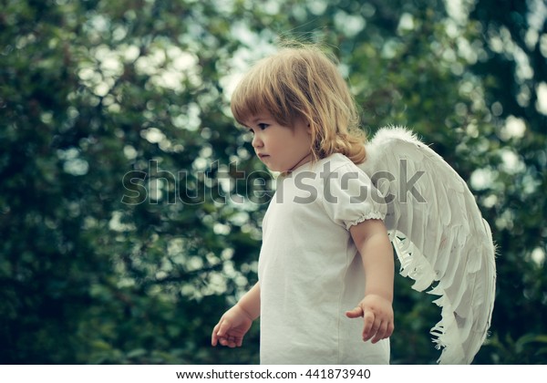 Small Cute Baby Boy Blonde Long Stock Photo Edit Now 441873940