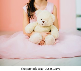 cute girl with teddy bear