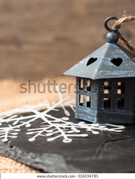 Small Decorative Bird House Christmas Decoration Royalty Free