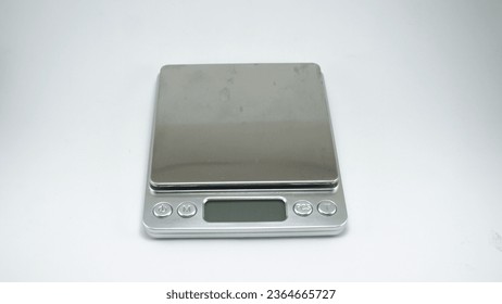 Small digital weighing scale for bakery measure. - Shutterstock ID 2364665727