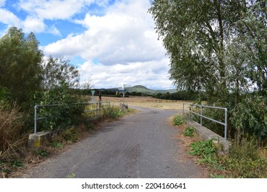 Small Dirt Road Bridge In The Fields