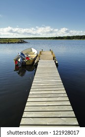Small Dock And Boat, Gotland.