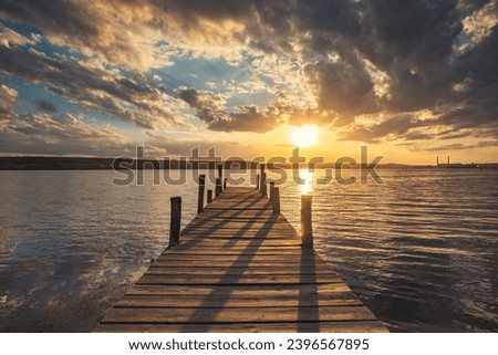 Small Dock and sunset at the lake