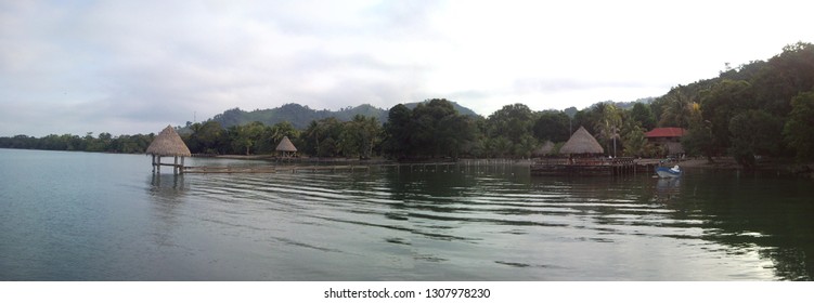 Small Docks Of Houses In Lake Izabal Guatemala