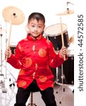 small drummer with drums