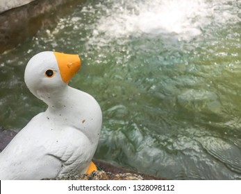 Small duck decoration in waterfall model