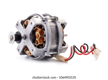 Small Electric Motor On White Background