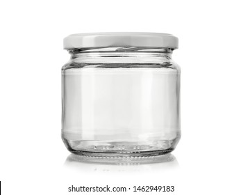 Small empty jar with white cap, close up - Shutterstock ID 1462949183