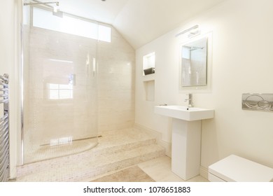 Small empty modern bathroom