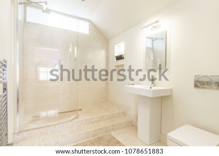 Small empty modern bathroom