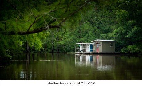 A Small Fishing Camp Floating On Taylor's Bayou In Labelle, Texas