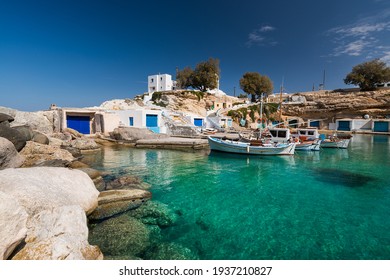 The Small Fishing Village Of Mandrakia On The North Coast Of The Greek Island Of Milos In The Cyclades Archipelago