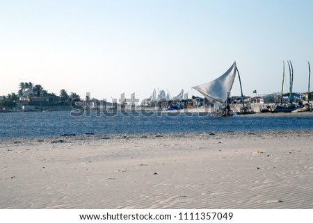 Similar – Image, Stock Photo Waterfront with small fishing boats in Spain Cadiz