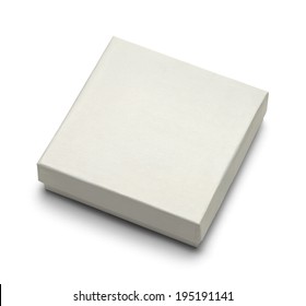 Small Flat White Box Isolated On White Background.