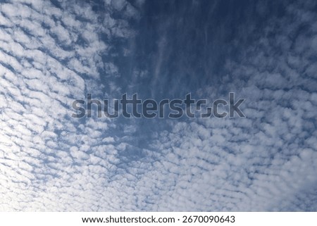 Small fleecy clouds in the blue sky