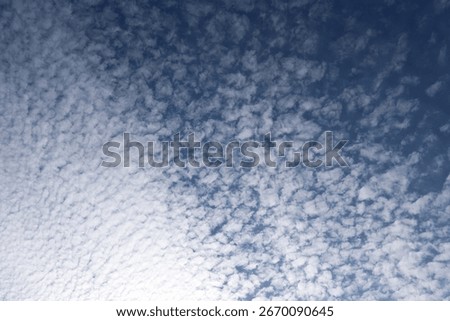 Small fleecy clouds in the blue sky