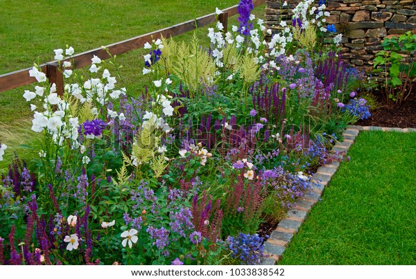 Small Flower Border Colourful Mixed Planting Stock Photo Edit Now