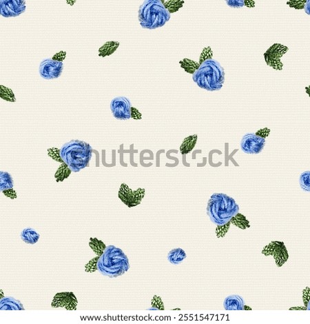 small flower embroidery pattern : 1 repeat, french embroidery