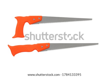 Small fold hand-saw for tree pruning two style isolated on white background with clipping path included.