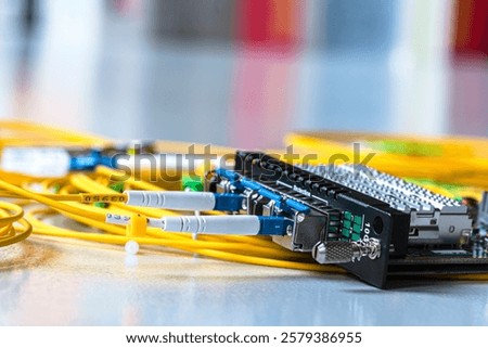 Small Form-Factor Pluggable with Fiber Optic Cable Used for Telecommunication and Data Communications Applications