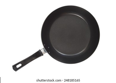 Small Frying Pan Isolated On White Background Seen From Above