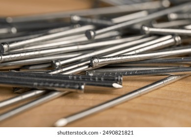 small galvanized nails for decorative work, nails with small caps for finishing work and decorations