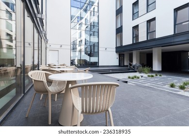 Small Garden In Front Of Business Building