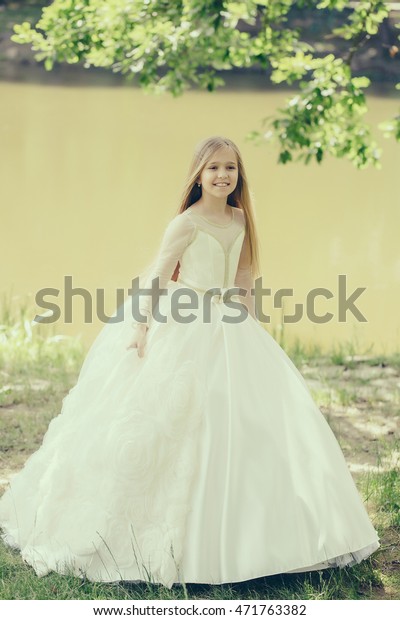 Small Girl Kid Long Blonde Hair Stock Photo Edit Now 471763382